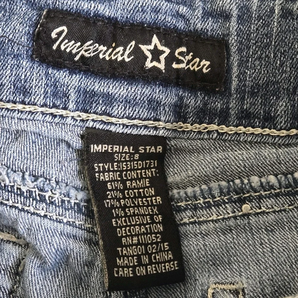 Lot 2 Girls Jean Shorts SZ 8 Old Navy Stone Was Imperial Star Dark Wash‎